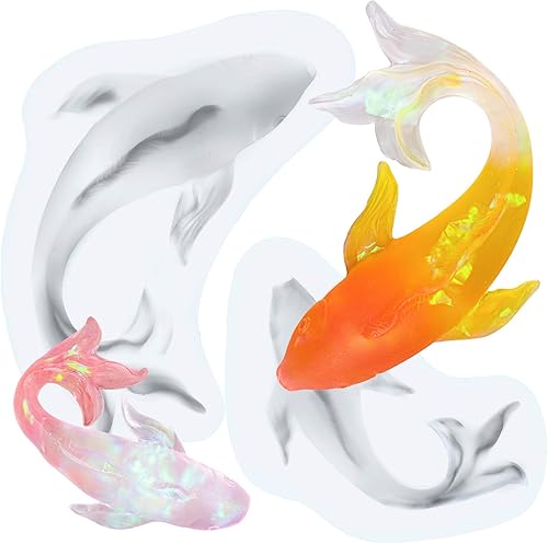 Goldfish - Moldes de silicona de resina epoxi para hacer joyas de peces, suministros para fondant, herramientas de repostería de chocolate,