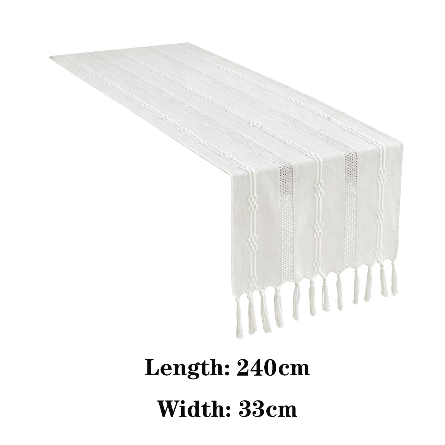 Camino de Mesa de Tela con Calados,33cmX240cm