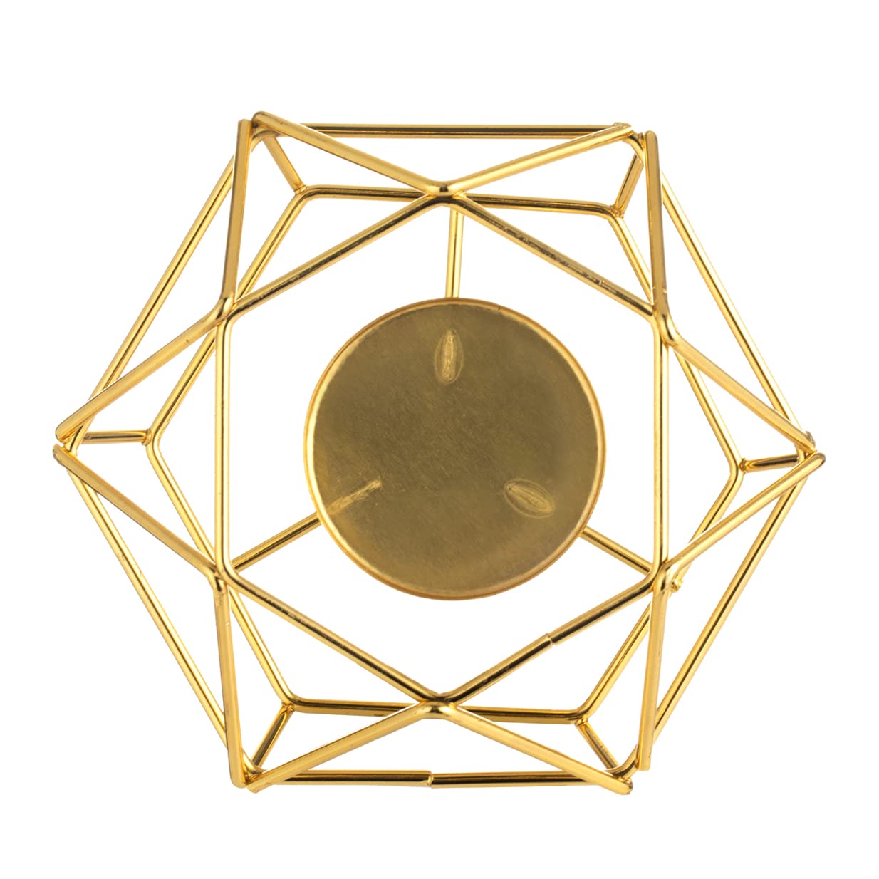 Lámpara aromática de metal Quemador de cera aromática con soporte para velas de té (Dorado)