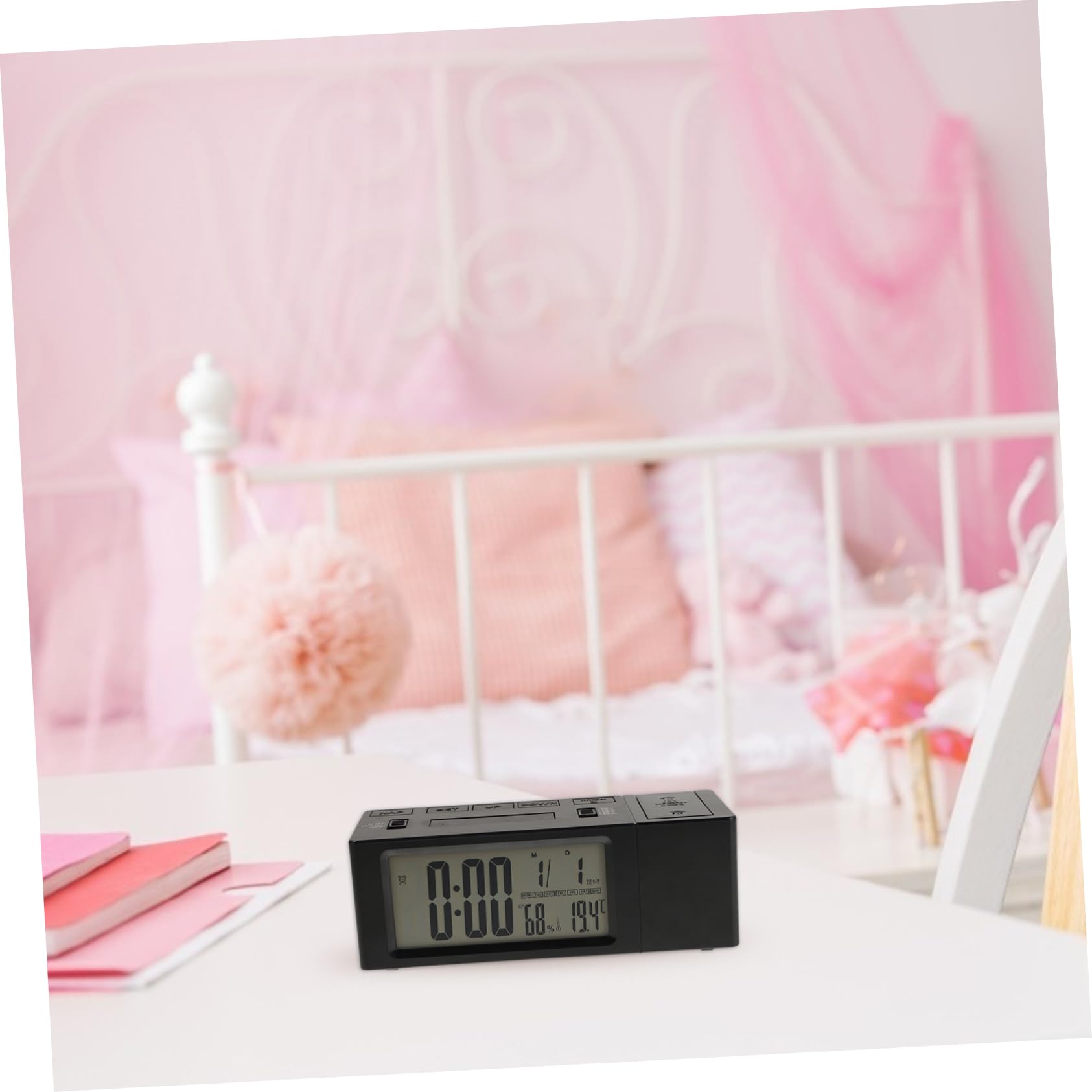Reloj Despertador Digital Proyección, Pantalla Led, Luz Nocturna y Función Silenciosa, Adecuado para Dormitorio Infantil y Salón