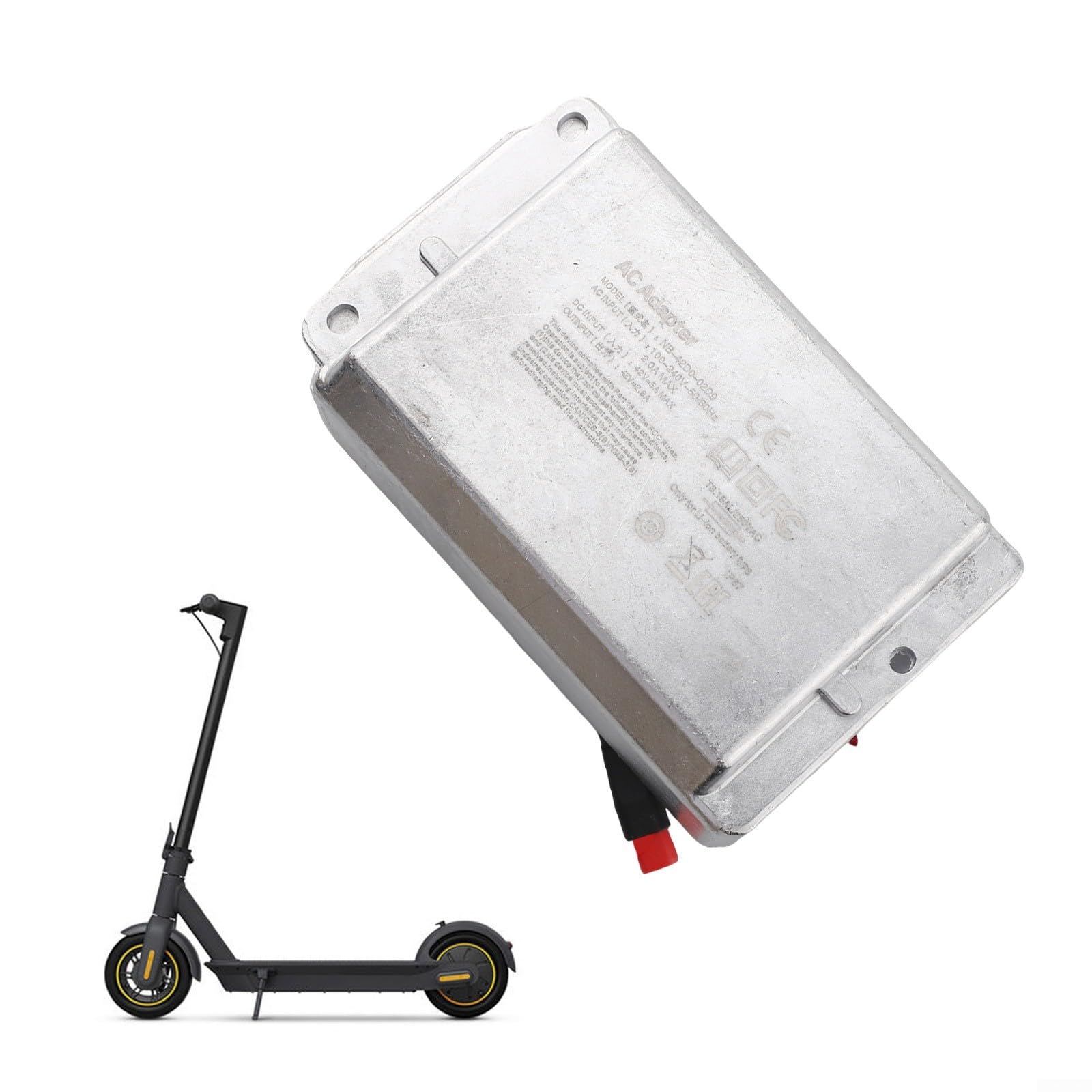 Chargeur intégré pour scooter électrique Ninebot Max G30 - Métal robuste, compact 13 x 8 x 5 cm, léger 680 g, remplacement facile, charge rapide