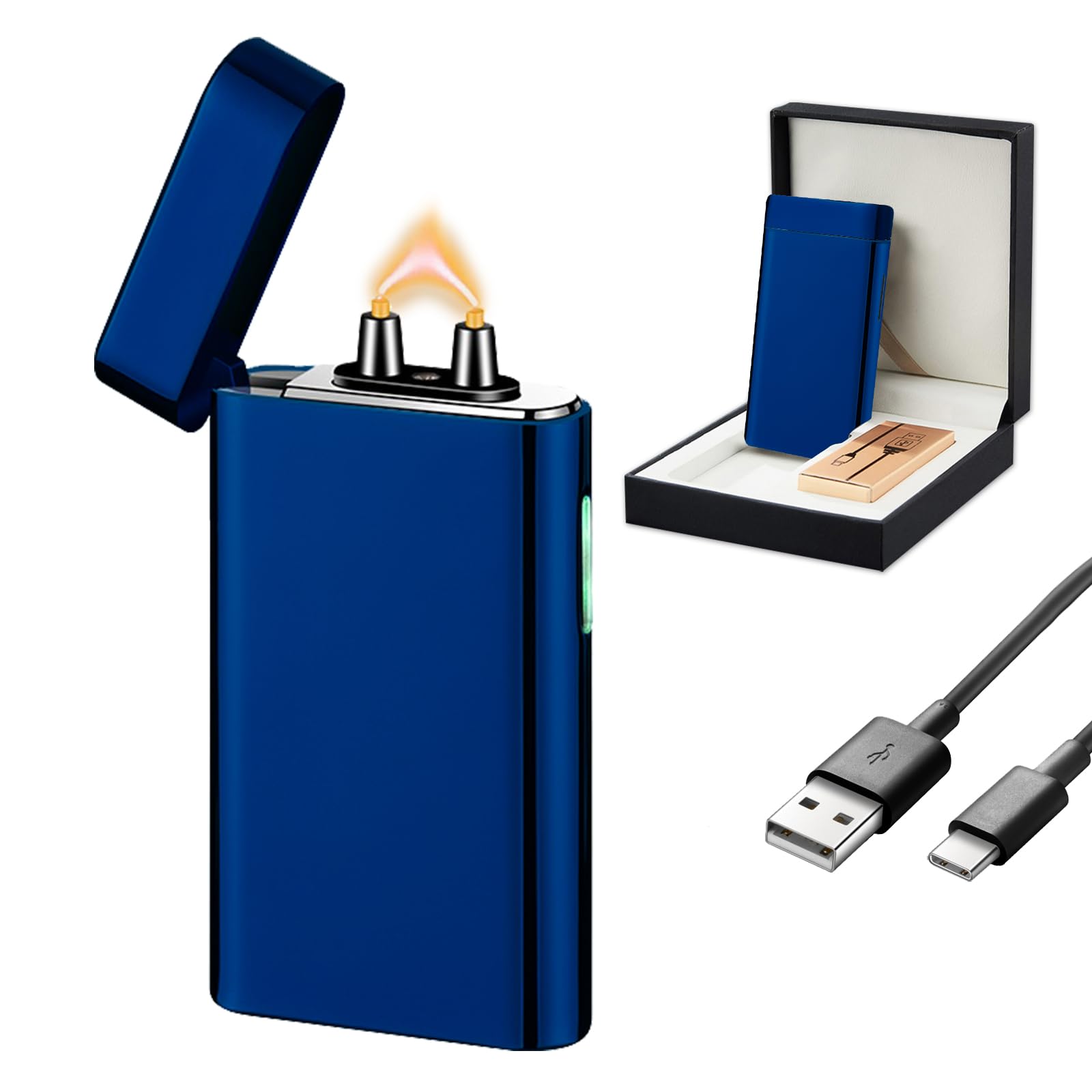 Skrfire Noble Blue Electric Lighter Arc Plasma Lighter Windproof Usb Rechargeable Lighters Plasma Lighter Torch Digital Battery Indicator, Ideal For Hiking, Grilling & Everyday Use(Blue)