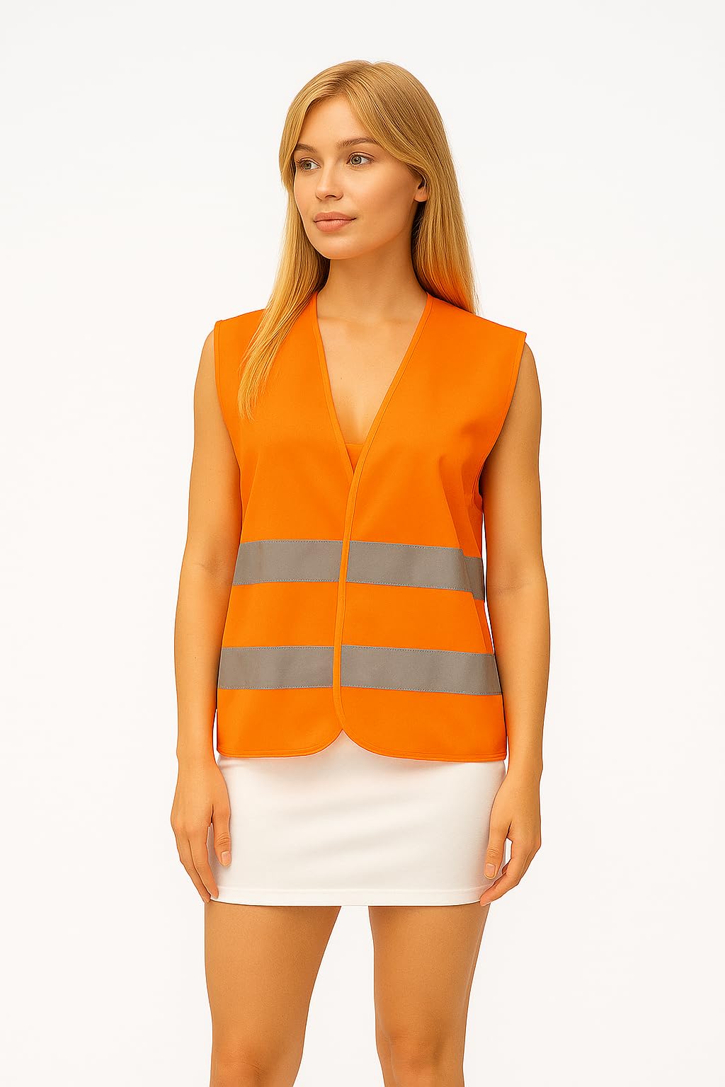 PAIF Gilet Sicurezza Alta Visibilità Bande Rifrangenti EN ISO20471 Giallo Taglia Unica 65x65 cm Poliestere