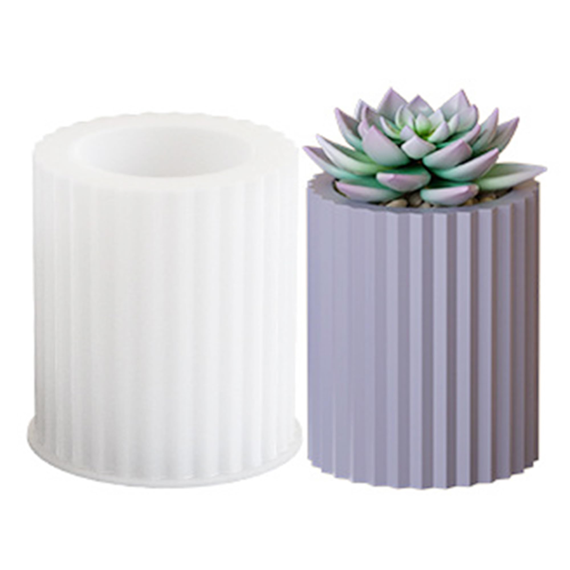 Attuslla Vase Silicone Molds, Flower Vase Resin Molds Silicone, Stripe Vase Mould Resin Casting Molds for Flowers Preservation, Home Decoration, DIY Craft