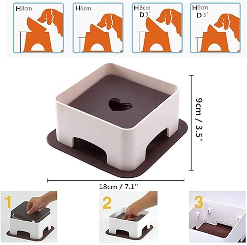 Miniatura 3 de Bulldog Bowl - Plato antideslizante de cerámica desmontable para perros y gatos, comedero inclinado estéril para mascotas con base inclinada