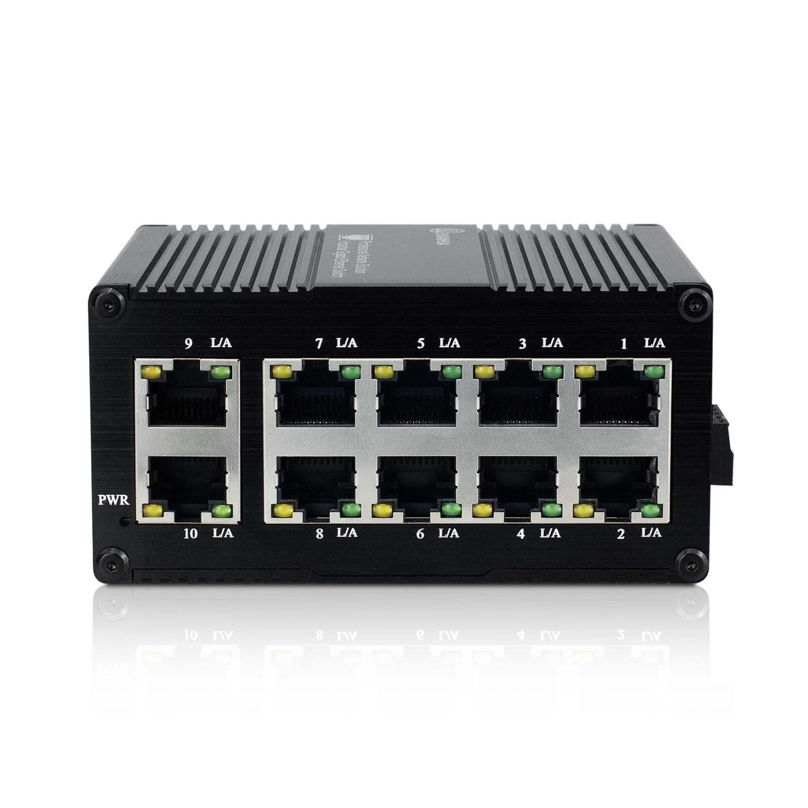 Mini commutateur Ethernet non géré Gigabit 10 ports, 8 ports RJ45 + 2 ports de liaison montante Gigabit, prend en charge 10/100/1000 Mbps, rail DIN ou montage mural,