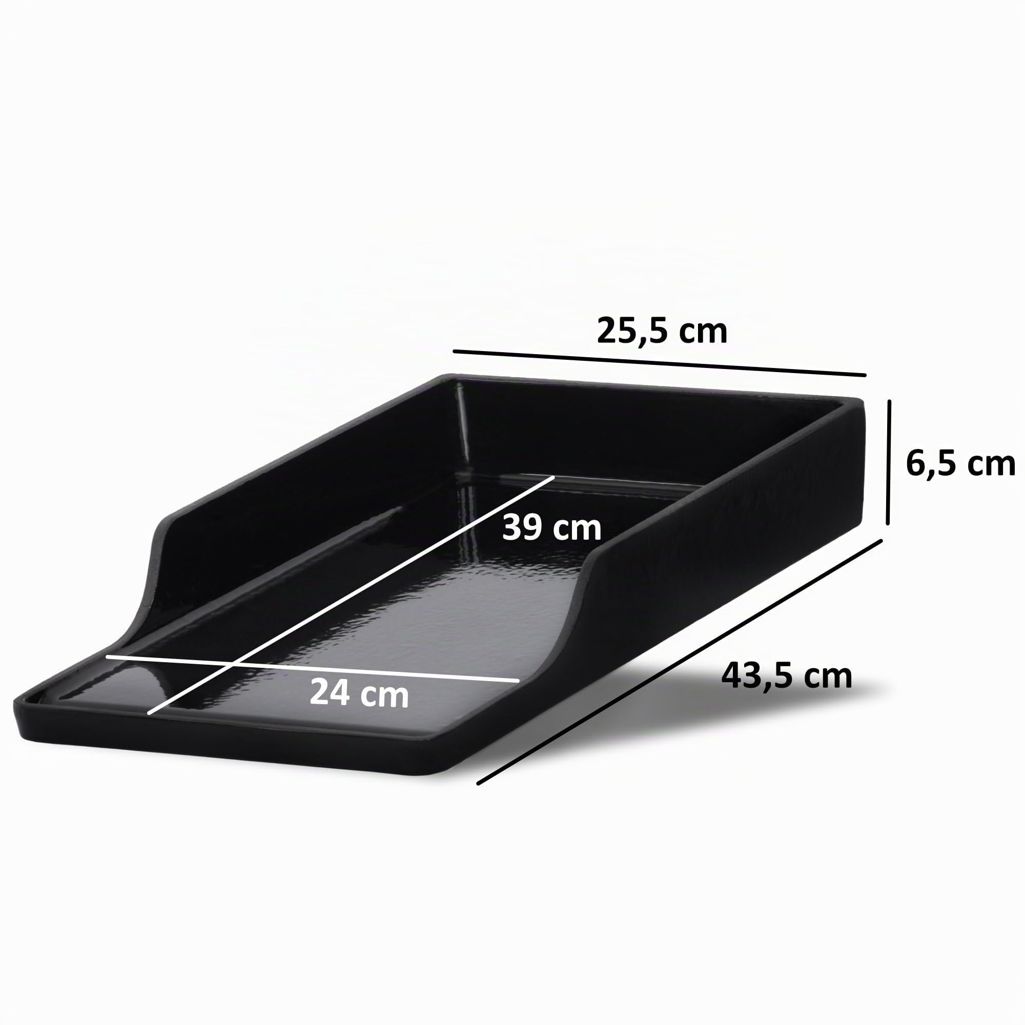BBQ-Toro Gusseisen Grillplatte emailliert | 25,5 x 42,5 cm | BBQ Plancha, Grillplancha | Rechteckig, Universal und Massiv | Grillblech für Holzkohle und Gas, Grillzubehör, Grillpfanne, Grillschale