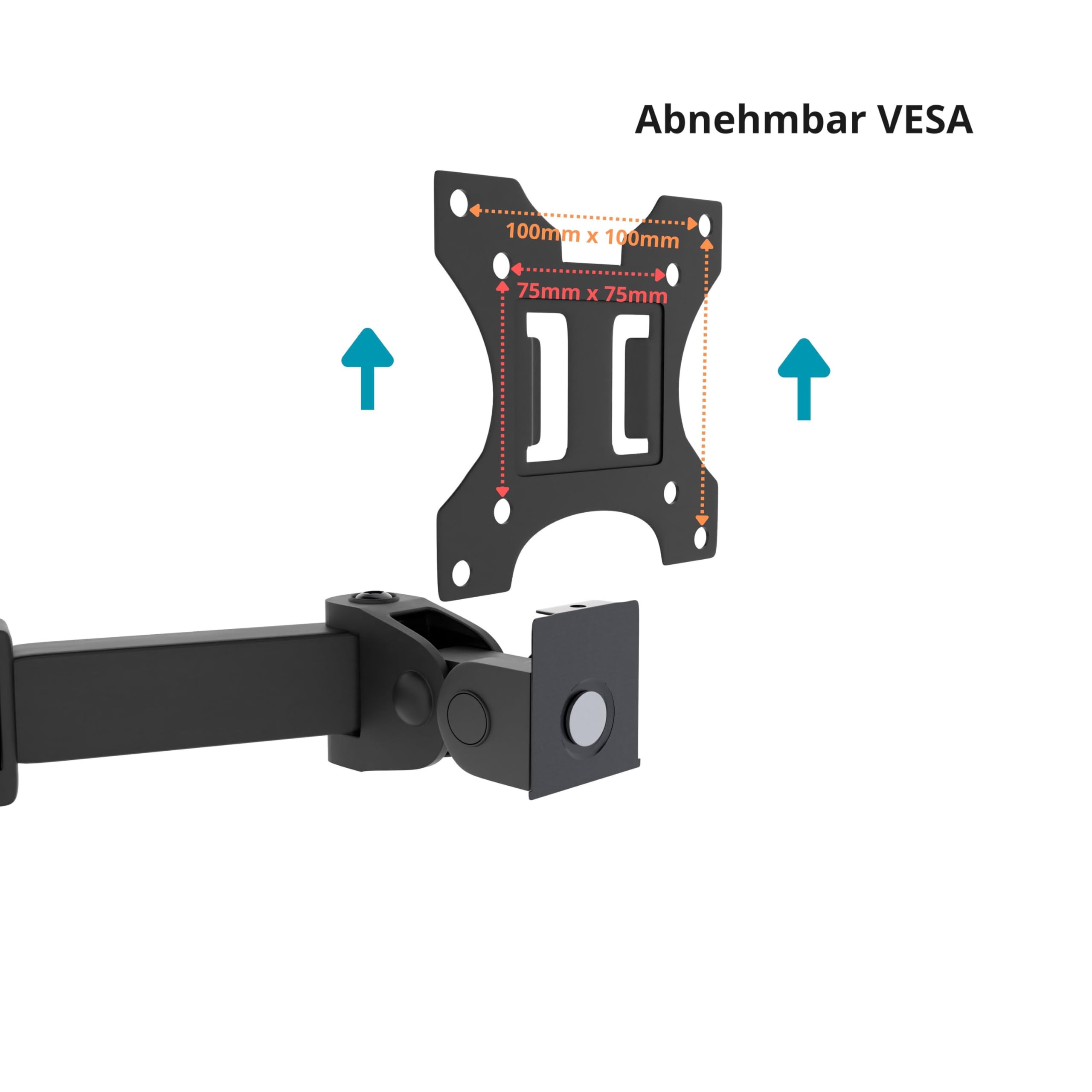 POKAR Soporte para Monitor Brazo Articulado para Pantalla Brazo de Soporte para Monitor, Ergonómico, Ajustable en Altura, Compatible con VESA