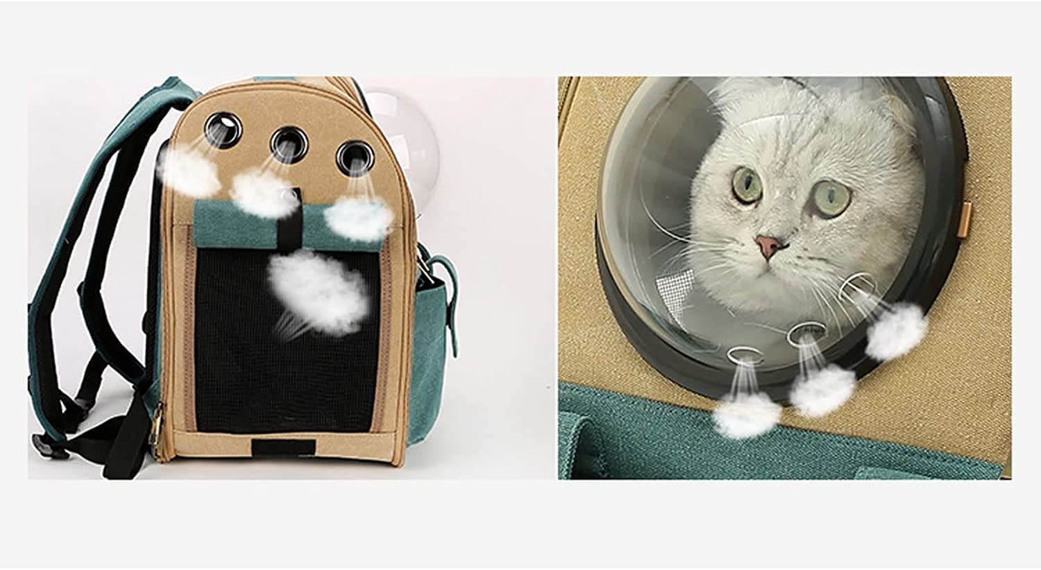 Mochila para Mascotas Transportín para gatos con cápsula espacial, bolsa de transporte para gatos, perros y animales pequeños, mochila para gatos de gran capacidad, mochila para perros Espacioso