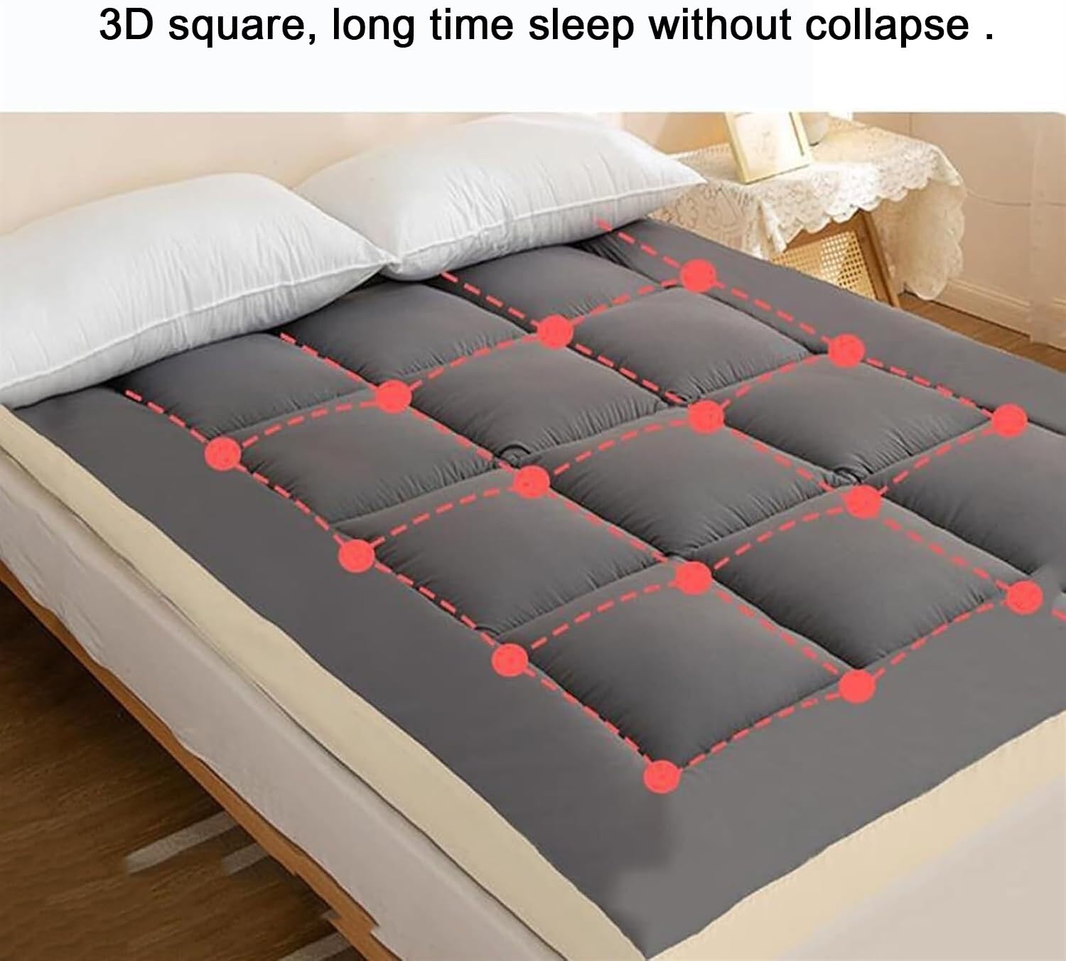 Japanische Futon-Matratze Bodenmatratze Schlafmatratze Tragbare Roll-Up-Camping-Matratze Bodenmatratze Shiki Futon Camping-Matratze für Gästematratze,Gray 1,120x190cm