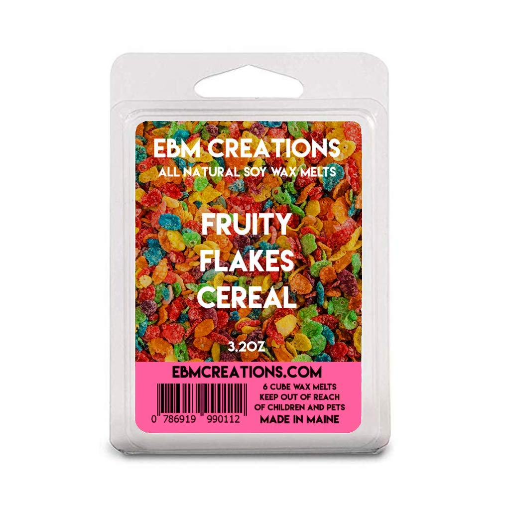 EBM Creations Scented All Natural Soy Wax Melts - 6 Pack Clamshell 3.2oz Highly Scented! (Fruity Flakes Cereal)