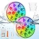 Miawtro 2PCS LED Wasserdicht Ip68 Mit Fernbedienung, Unterwasse Licht mit 13 LED-Lampenperlen fur Pool Beleuchtung, Einstellbar 16 RGB Farbe Unterwasser LED, ，Gilt für Garten Aquarium Vase Badewanne