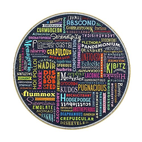 eeBoo Puzzle de 500 piezas - 100 Grandes Palabras Rompecabezas circular para adultos, diámetro de 23 pulgadas, hecho con cartón reciclado e tinta vegetal miniatura 2