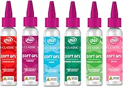 Corante Soft Gel Kit 6 Cores Intensas Essenciais Confeitaria