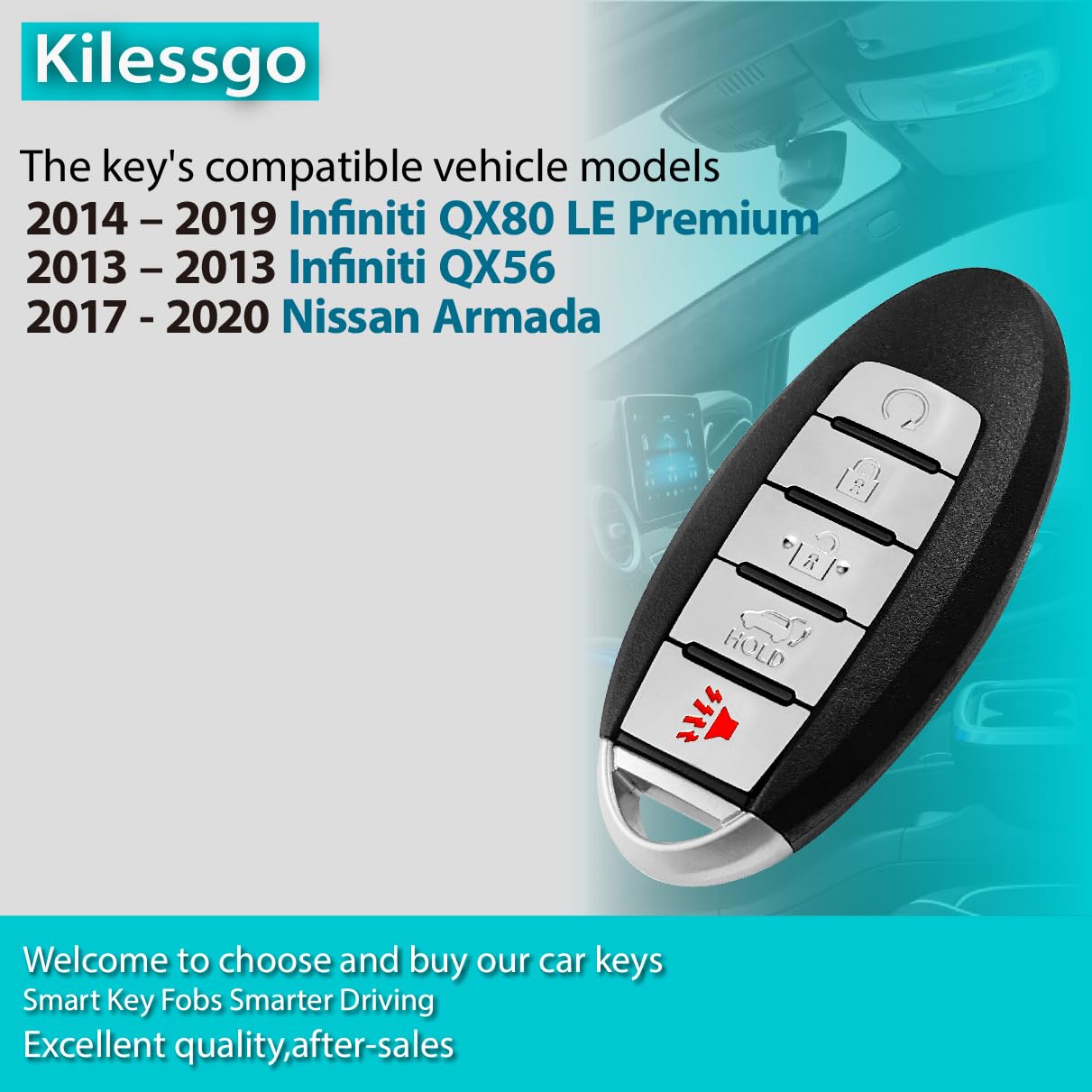 INFINITI 車用キー Amazon.com: Kilessgo Key Fob Replacement for 2013 - 2020 Nissan