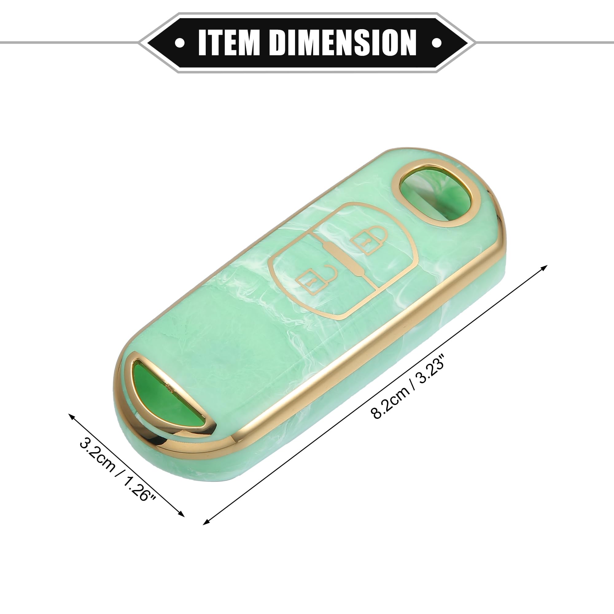 VekAuto Key Fob Cover For Mazda CX-3, CX-4, CX-5 | Porcelain Pattern, Blue TPU, Protective Shell - View #8
