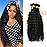 Katspon 12A Human Hair Bundles Deep Wave 100% Unprocessed Brazilian Virgin Hair 4 Bundles Deep Curly Human Hair Extensions Quick Weave Human Hair (4 Bundlles Natural black, 16 18 20 22 Inch)