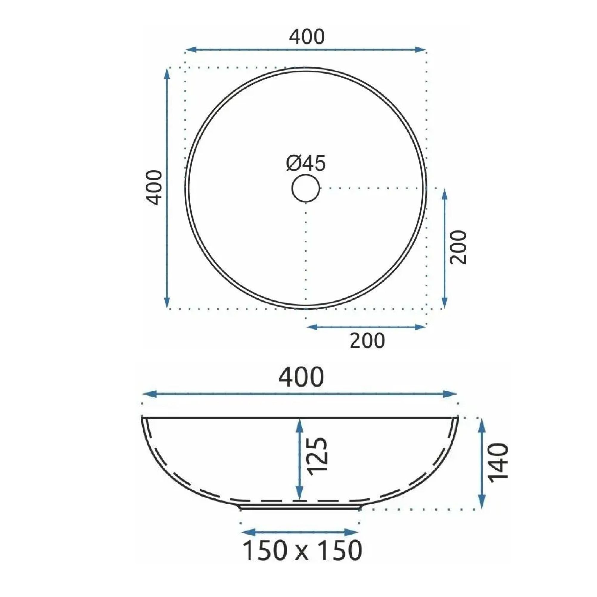 Lavabo Sobre Encimera Rea Aztec Azul