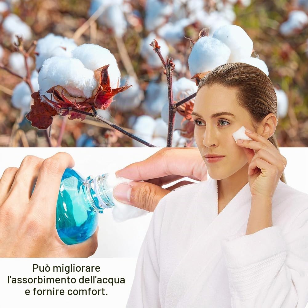 Batuffoli di Cotone Idrofilo per Trucco e Pelli Sensibili - 100 Pezzi - Per Salone di Bellezza e Uso Domestico