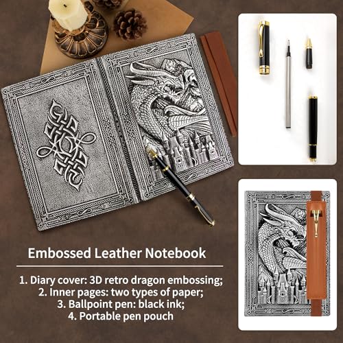Journal en cuir synthétique DND avec stylo pour ne plus perdre vos notes - 5