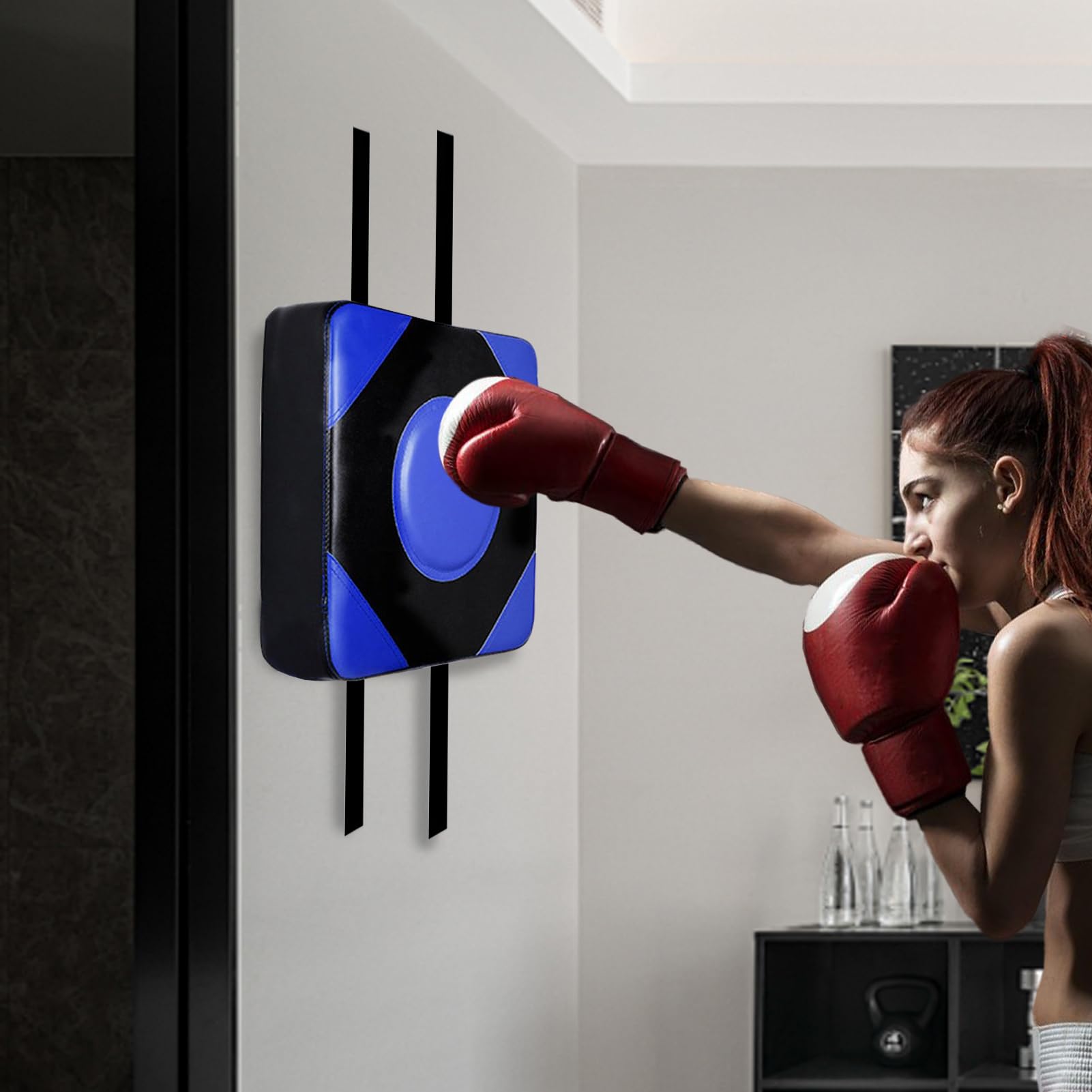 Tampon De Frappe Mural Boxe – Hauteur Réglable, Tissu Oxford + Cuir PU, Absorption D'énergie, Pour Arts Martiaux Et Muay Thai