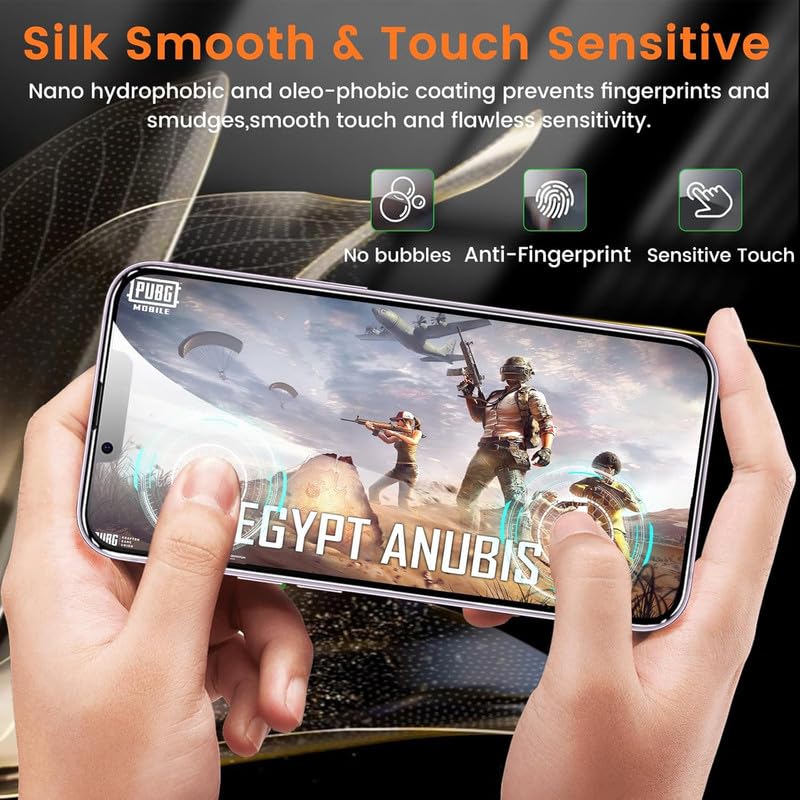 Image of OHAYO Military Strength Tempered Glass Screen Protector Compatible with iPhone 13 Pro Max /14 Plus (Privacy) | 9H+ Hardness, Strong Protection, Full Screen Edge-to-Edge Cover, Scratch Resistant, Bubble-Free, Ultra HD Clarity