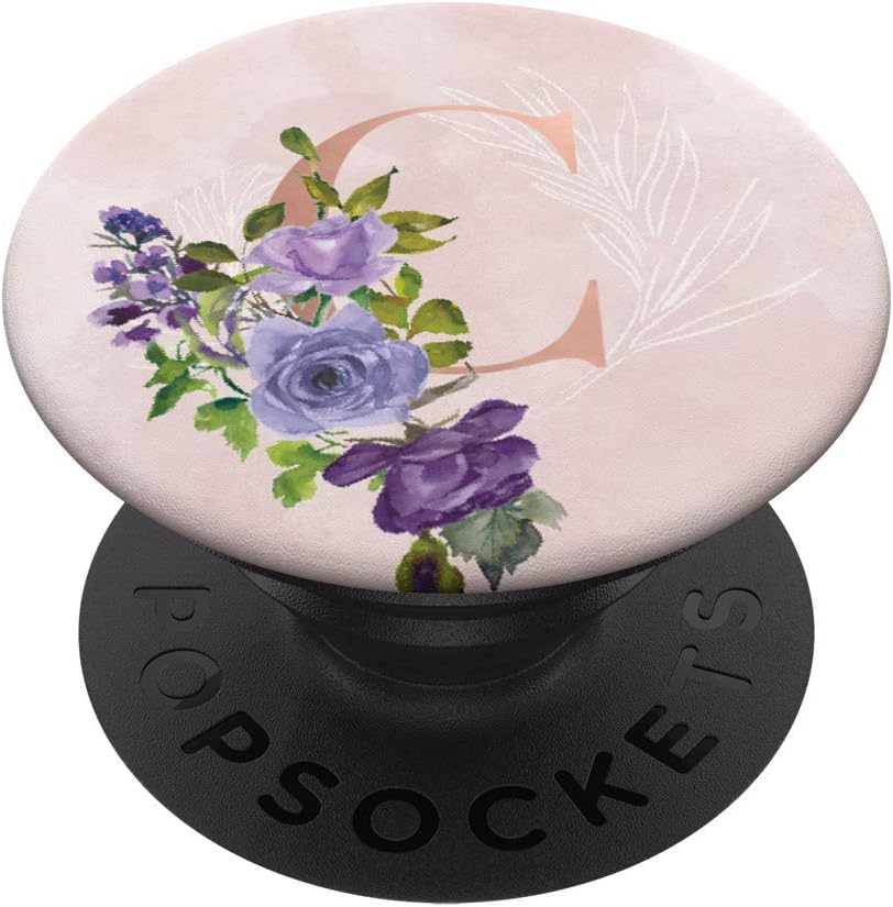 Purple Violet Roses Flowers Rose Monogram letter C