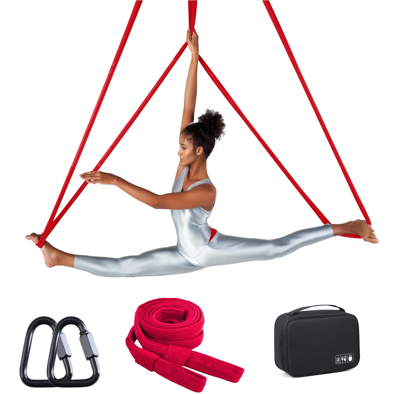 Aerial Loop Straps 6ft Bodyloops 2m Soft Velvet Covering 1 pair Heavy-Duty for Aerial Circus Dance