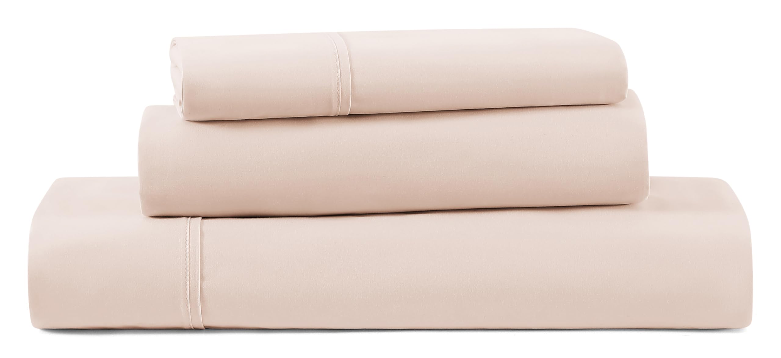 UGG 20928 Hedi Twin XL Bed Sheets and Pillowcases 3-Piece Set Sleep in Luxury Machine Washable Deep Pockets Wrinkle-Resistant Breathable Cozy Comfort Silky Cooling Sheets, Twin XL, Shell