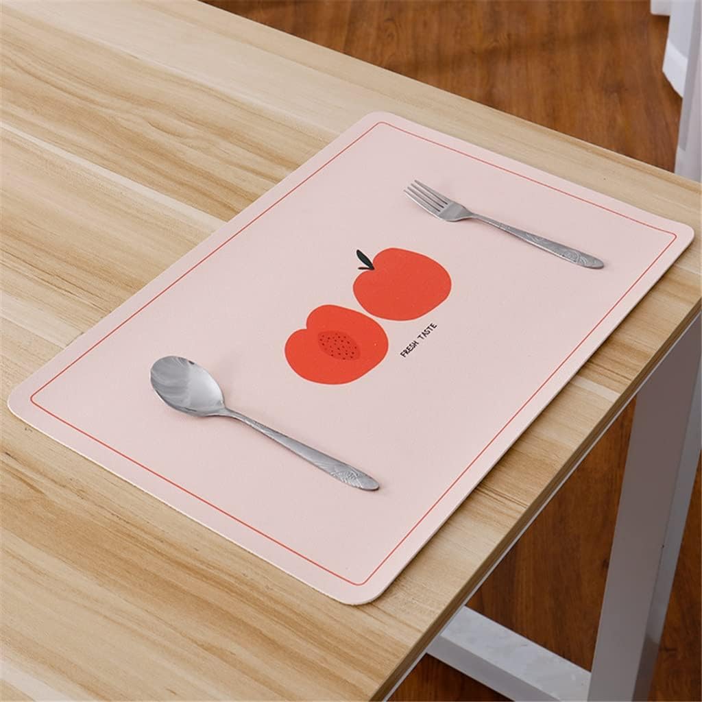 6 Pcs Rectangular Table Mat Placemat Pad Kitchen for Dining Anti-scalding Insulation Placemat in Kitchen Accessories (Color : A) (Black)