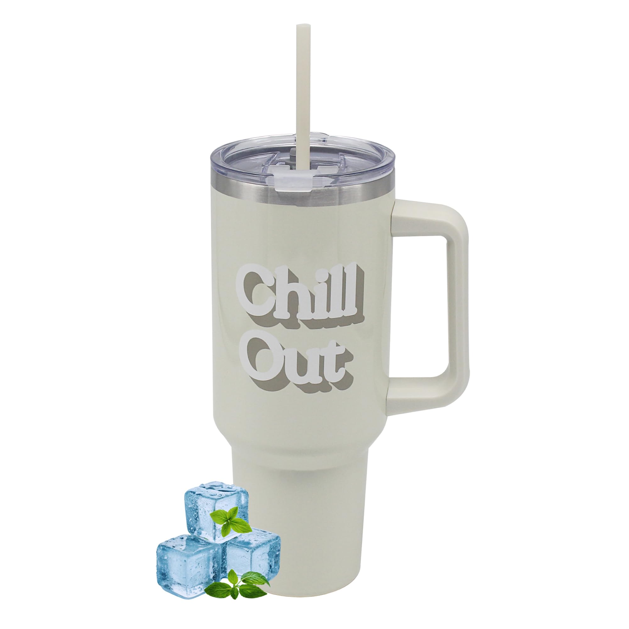 Lesser & Pavey Cream The Leonardo Collection Chill Out Double Walled Stainless Steel Drinks Cup 1200Ml For Kitchen | Lovely Coffee Cup Set For Home & Office | Coffee & Tea Cups For Enjoying Hot Drinks