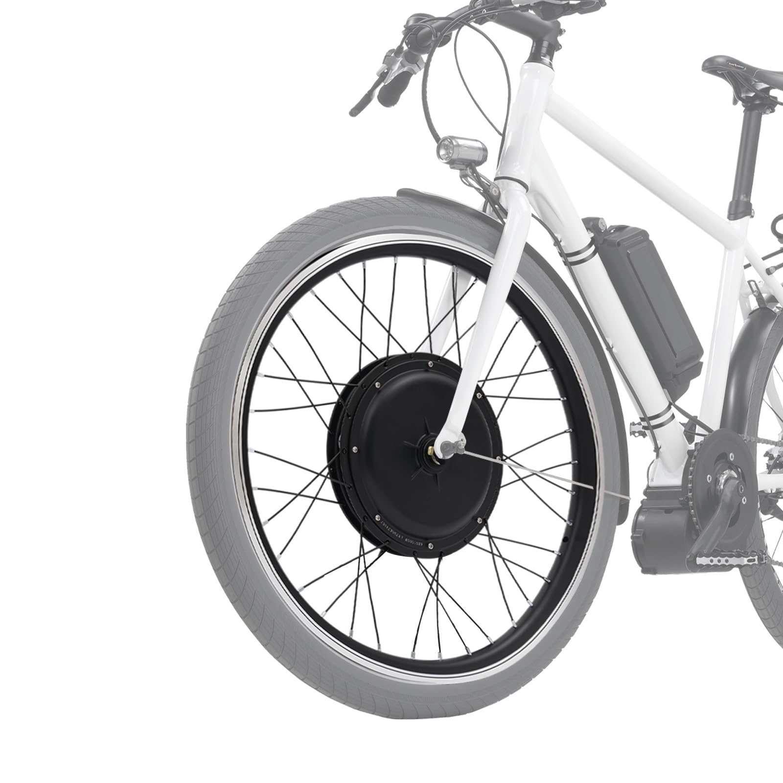 Kit di conversione per bicicletta elettrica da 48 V, 1000 W, con LCD, ruota anteriore da 24", per biciclette elettriche da città, biciclette elettriche fuoristrada (anteriore)