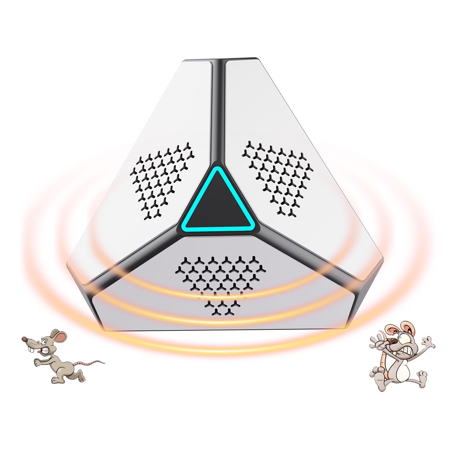 Ultraschall für Ratten, Ultraschall Mäuse und Ratten, 360° mit LED-Licht, Ultraschall-Abwehrmittel für Mäuse, Nagetiere, Schädlinge, Innenbereich, Plug-in Kakerlaken, Schädlingsbekämpfung für Garten