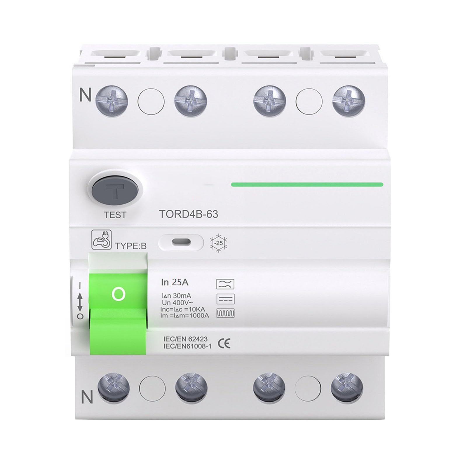 Disjoncteur type B 4P 63A haute performance pour onduleur et photovoltaïque