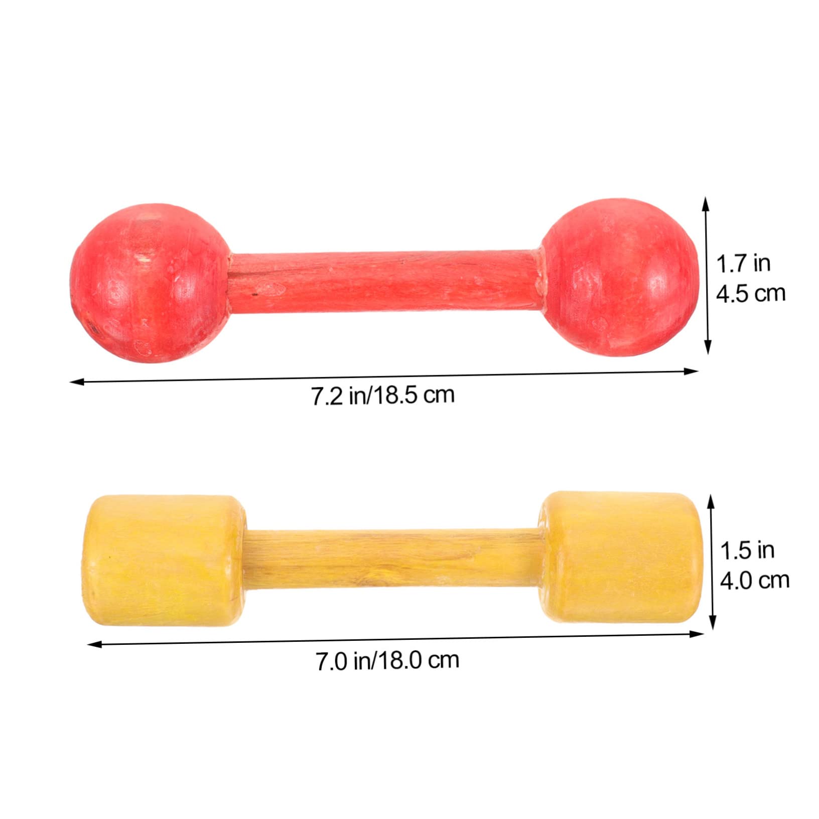 ERINGOGO 2Pairs Wooden Dumbbells for Lightweight Arm Training Tool for Boys and Portable Gym Equipment for Early Fitness Development Fun Design