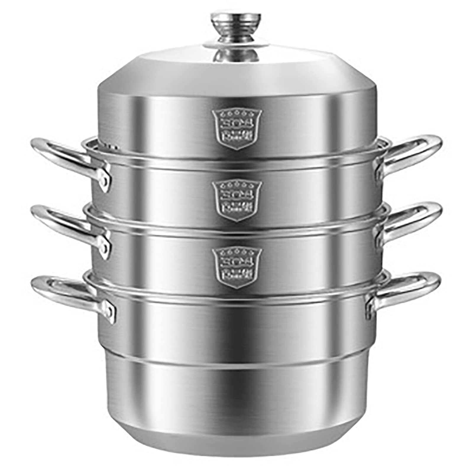 GTHTUHFD Steamer Cooker/Soup Pot 304 Stainless Steel 2-Layer Composite Bottom Steamed Seafood Buns Chicken Soup,40Cm,40Cm (Size_Name 34Cm),size_name-34cm