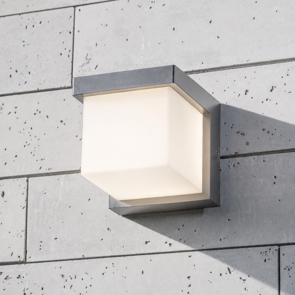 Cgc Lighting Black Cube Outdoor Wall Light Led 4000K Natural White Integrated Led Ip65 (Black Cube)