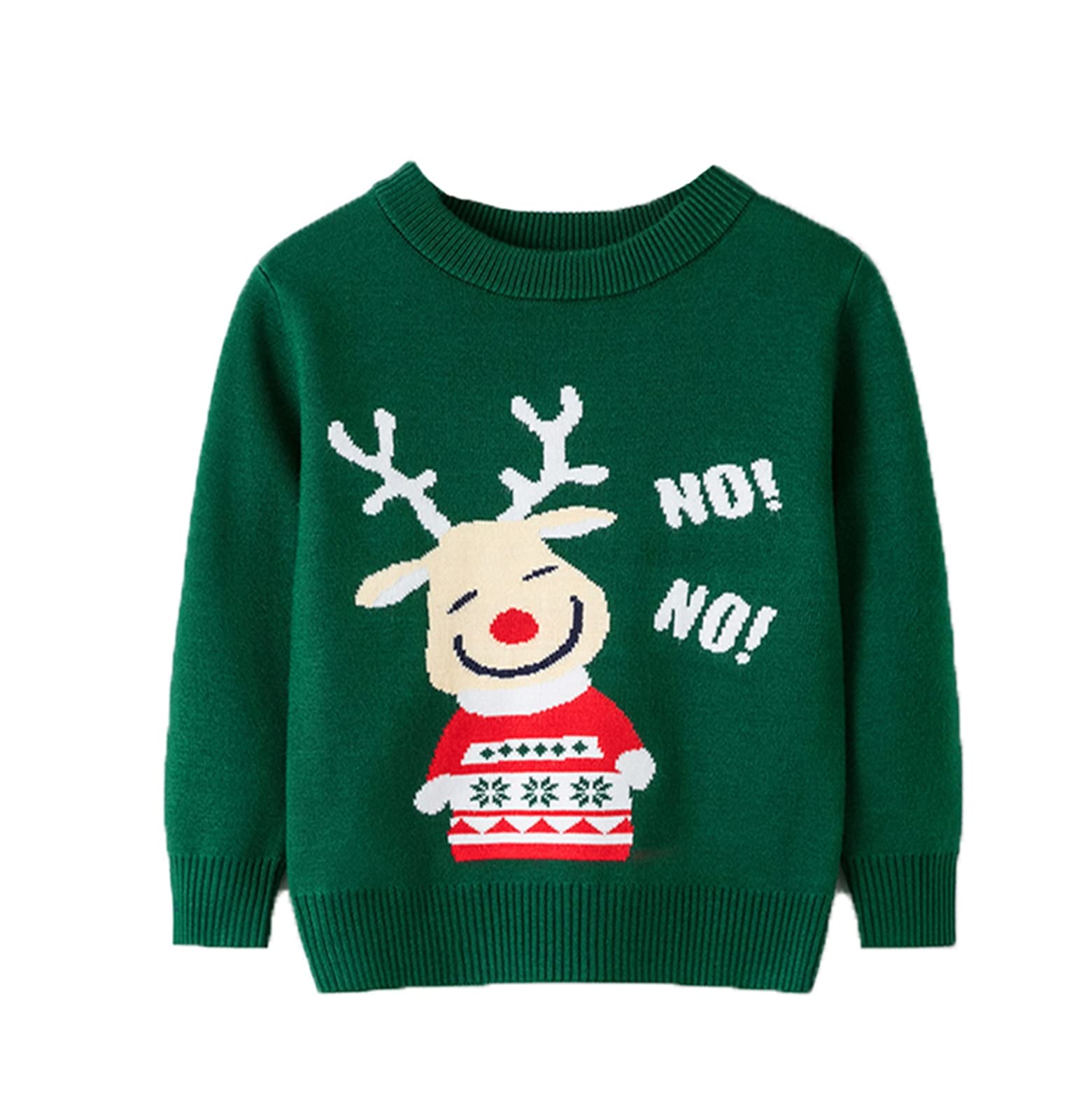 HILEELANG Toddler Boy Girl Christmas Sweater Pullover Reindeer Elk Snowman Sweatshirts Tops