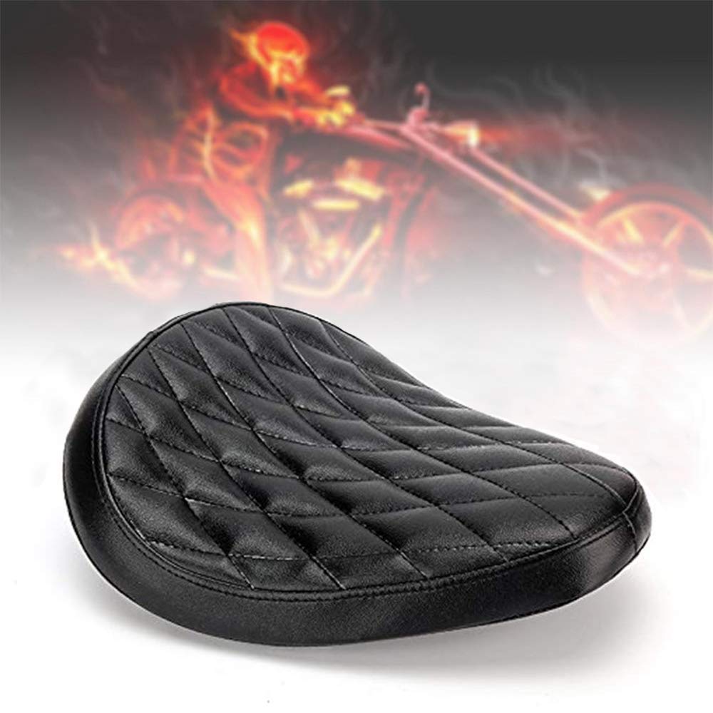 Selle Moto Solo Noir pour Bobber/Sportster/Custom avec Ressorts/Support Kit