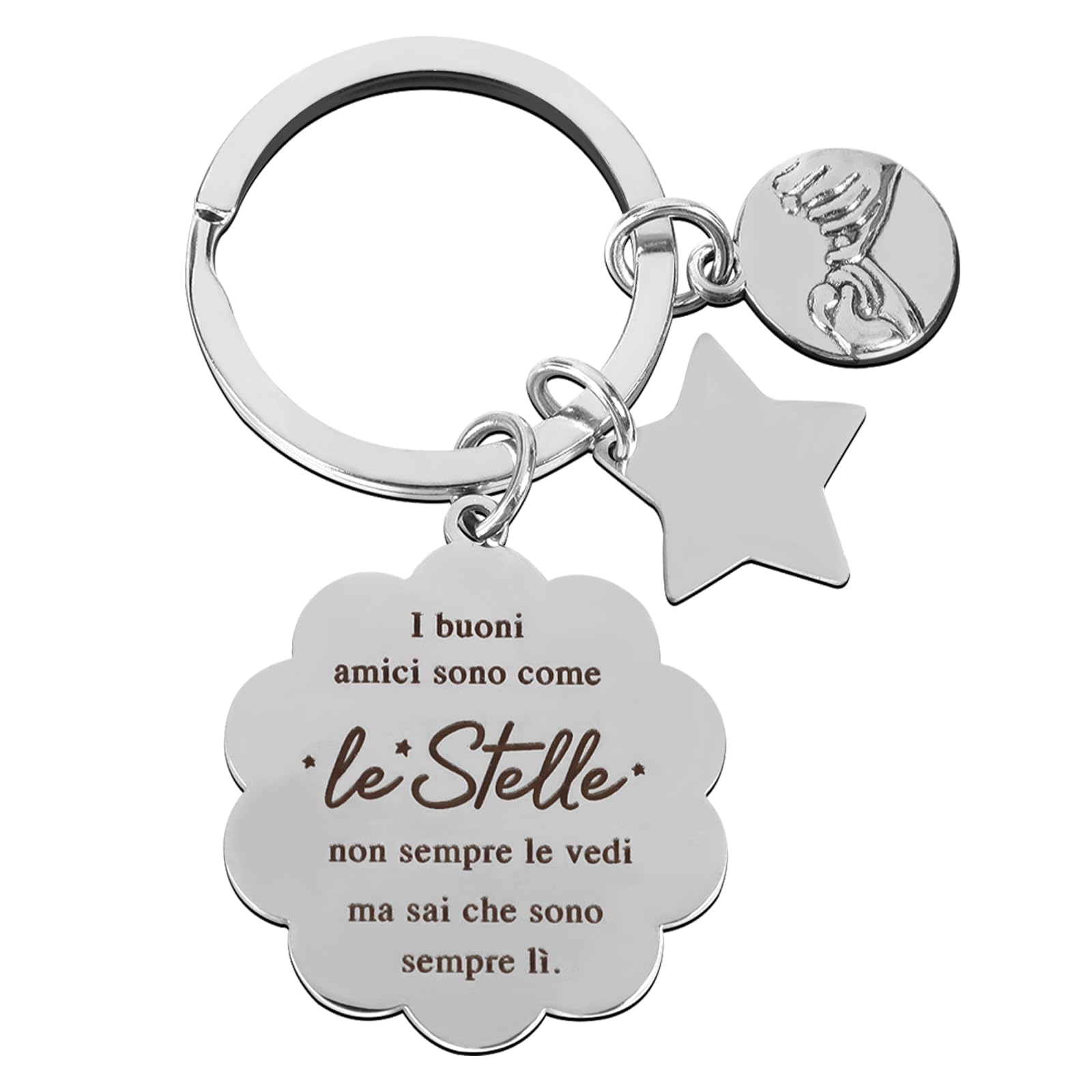 Portachiavi Per Migliore Amico Con Incisione - 'Best Friend, Grazie Di Esistere' - In Acciaio Inossidabile Lucido - Regalo Di Compleanno, Natale, Amicizia - 3