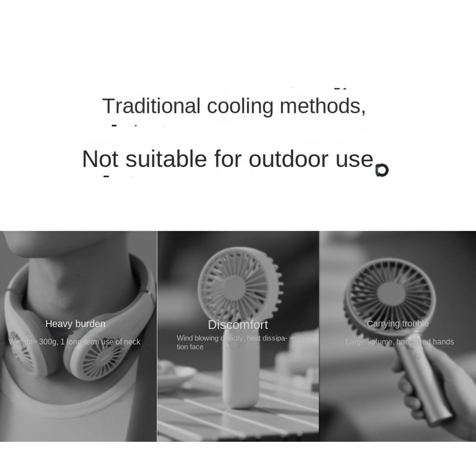 Persönliche Ventilatoren für Ihren Hals, 5 Geschwindigkeiten, leises Gerät mit LED-Display, wiederaufladbarer Ventilator für Hals, für Reisen, Sommer, Camping, Kreuzfahrt, Outdoor, Auto, Damen und