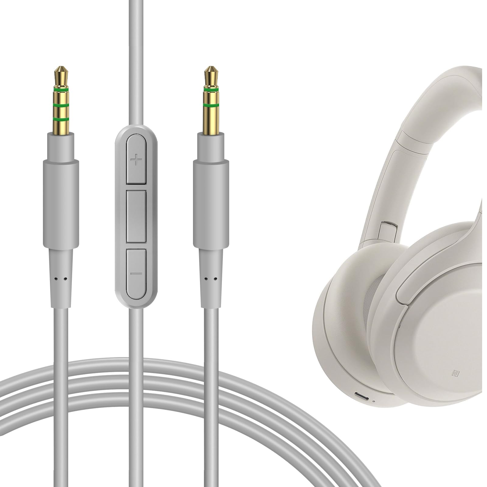 Geekria Audio Cable with Mic Compatible with Sony ULT WEAR, WH-1000XM6/1000XM5/1000XM4, WH-XB910N, WH-CH720N Headphones
