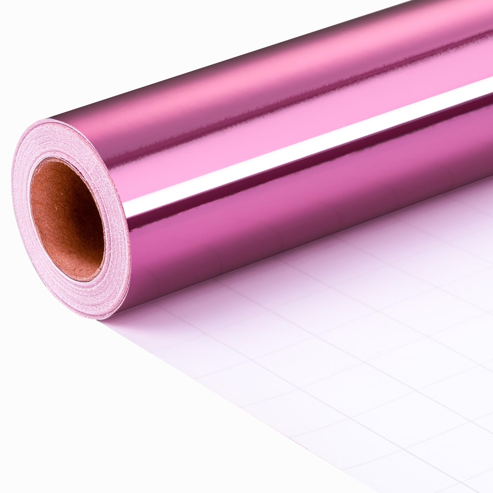 Wikadlik Hot Pink Wrapping Paper - Metallic Hot Pink Solid Color with Cutting Lines Gift Wrap Paper for Birthday, Valentines Day, Mothers Day - 43cm x 10m Mini Roll