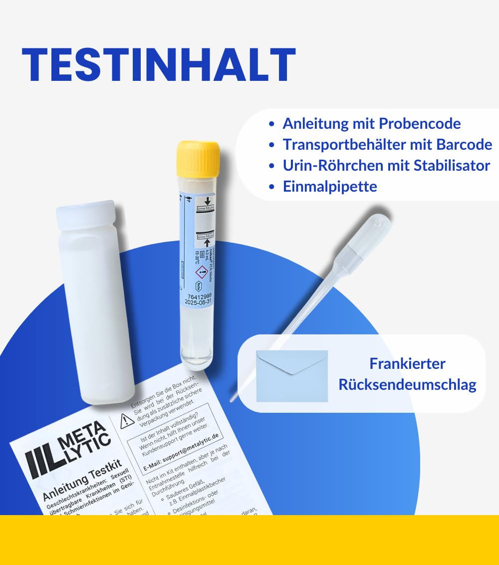 STI-Test "4-in-1" auf Geschlechtskrankheiten | deutsches Qualitätslabor | Urintest