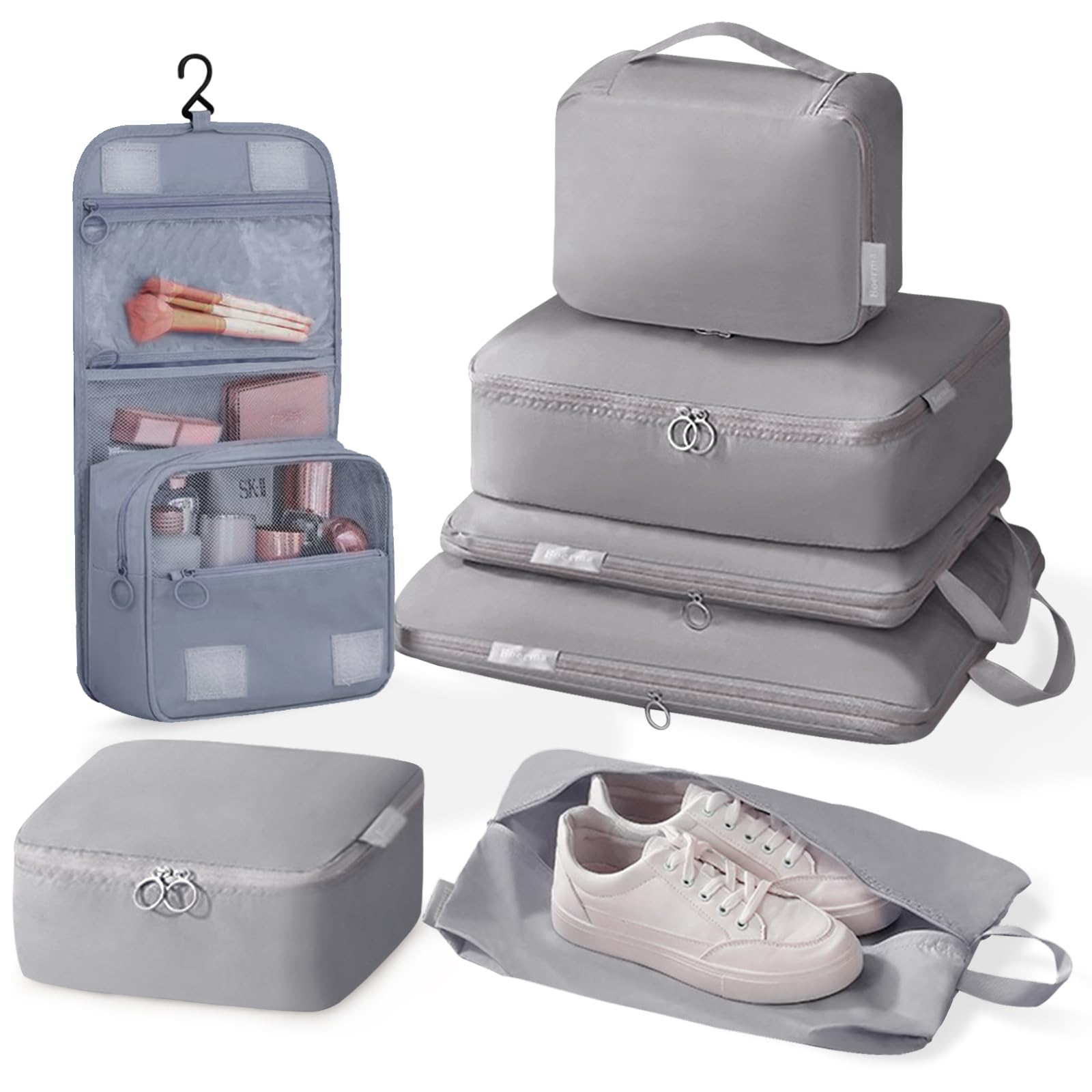 AnjingTravel Cubes Compression,6/7 Set Packing Cubes Compression for Suitcases,Compression Packing for Travel,Compression Packing Organizer