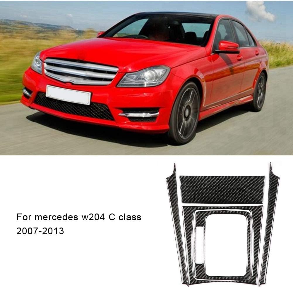 Dweekiy Gear Shift Panel, Car Gear Shift Carbon Fiber Panel Cover Trim for W204 C Class 07-13(Left)