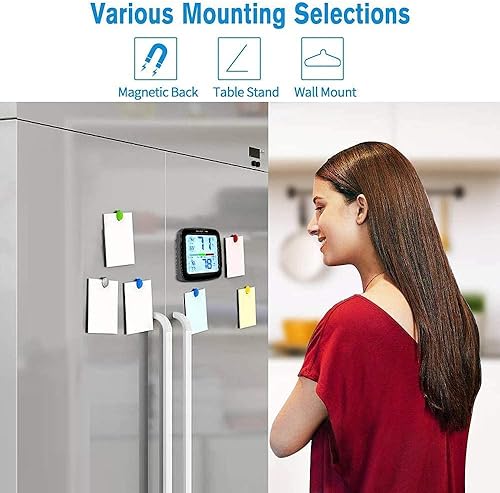 Miniatura 8 de SMARTRO Reloj despertador de proyección SC91 para dormitorios con estación meteorológica y SC42 Higrómetro digital profesional Termómetro interior