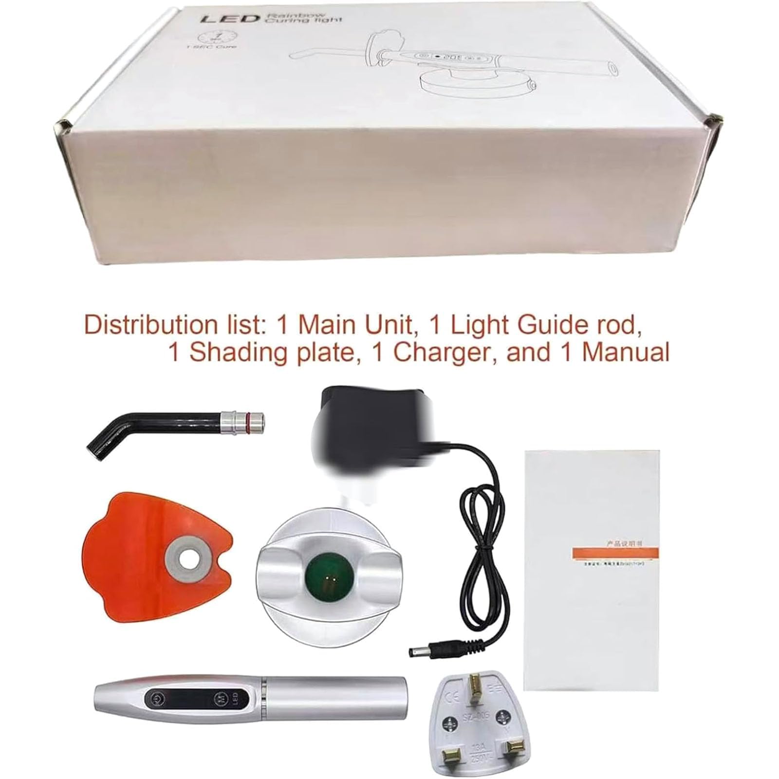 Lumière de gemme de dent, Machine de polymérisation UV de LED orale,Kit de gemme de dent, Lampe à LED, Ont des Modes de clignotement forts progressivement forts