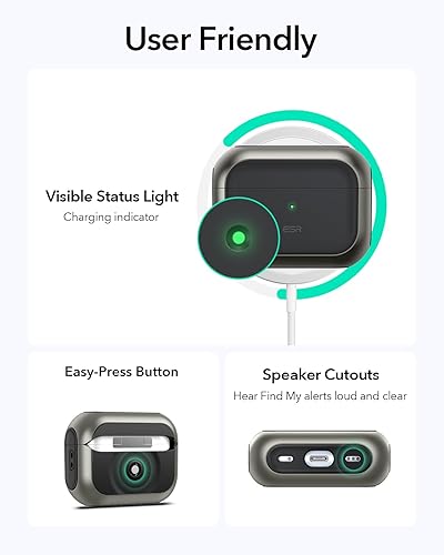 Miniatura 9 de ESR Funda para AirPods Pro de 2 generación (HaloLock), compatible con Airpods Pro de 21 generación (202320222019), compatible con MagSafe, cubierta