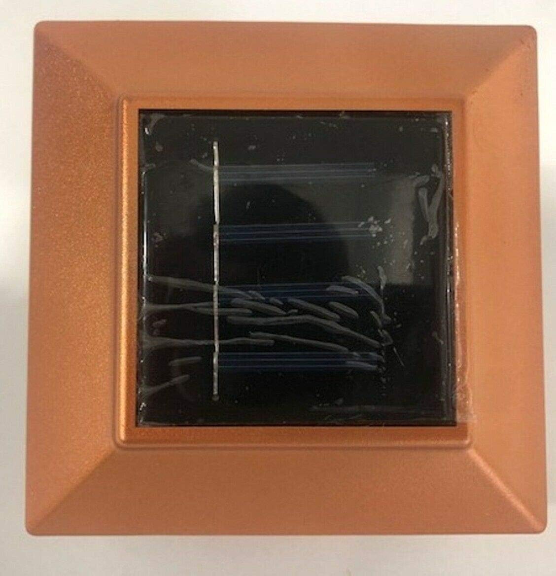 Set of 8 Copper Finish Color Solar Outdoor Post Cap Bright LED Lights for 4x4 PVC, Vinyl, or Plastic Post